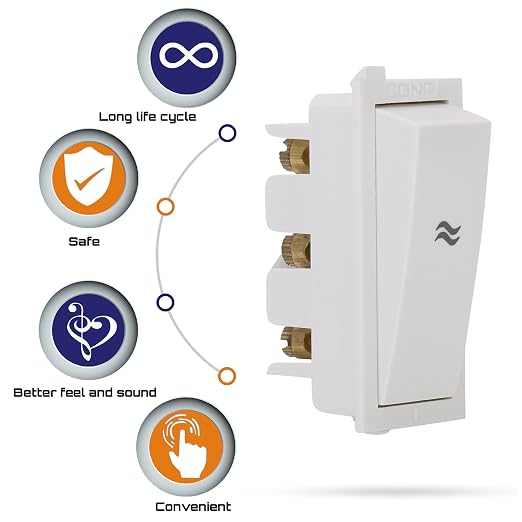 PM CONA 9256 Status 2 Way Modular Switch 6A White