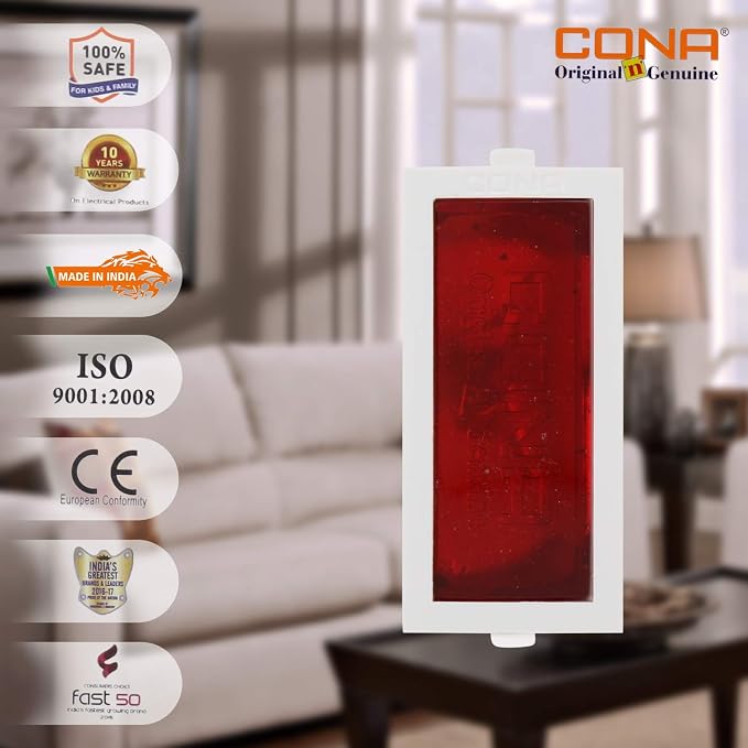 CONA 9326 Status Neon Indicator Socket White (Pack of 5)|Modular Neon Socket